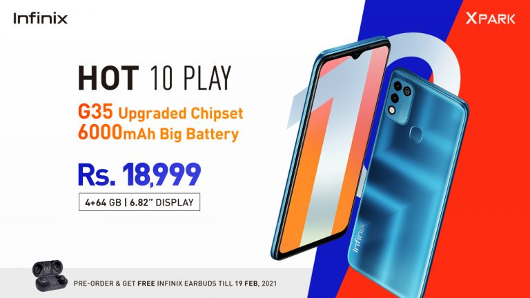 Infinix Hot 10 Play with MediaTek Helio G35 is now available on Pre-orders with amazing TWS earbuds gift